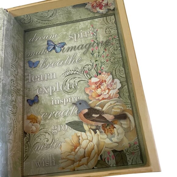 Inspirational Hardcover Journal With Floral & Butterfly Design Gold Accents Line - Picture 5 of 16